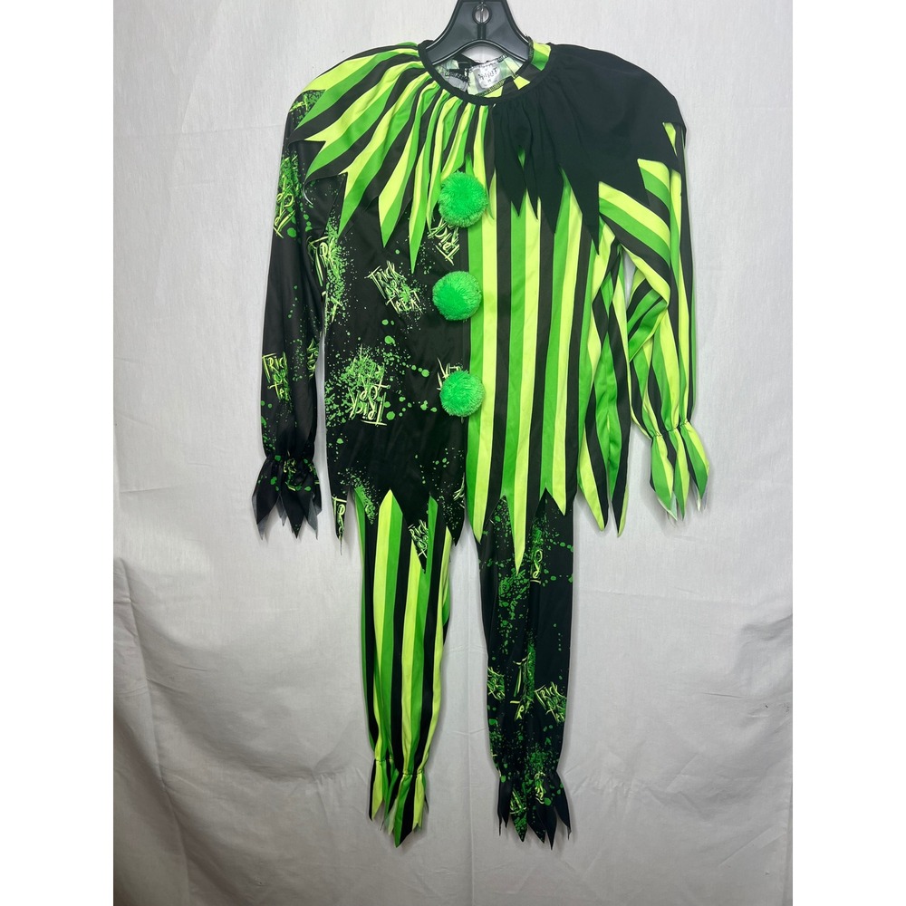 Spirit Halloween Kids Glow in the Dark Killer Clown Costume Green Black Size M‎